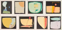 Ernst de Jong, Night's Passage Series I to VIII, eight, 1976, screenprint on paper