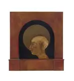 Johann Moolman, Haloed Head in Profile, 2004, mixed media with wood and metal