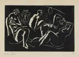John Piper, Figures in a Landscape, 1923, wood engraving on paper