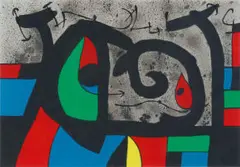 Joan Miró, Plate (folio 22) from Le Lézard aux Plumes d'Or (The Lizard with Golden Feathers), 1971, colour lithograph on paper