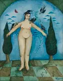 Hannetjie de Clercq, Standing Nude, 1999, oil on canvas laid down board