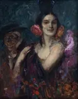 John Henry Amshewitz, Spanish Lady with Companion, oil on board