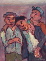 Kenneth Baker, The Three Crooners, 1979, oil on board