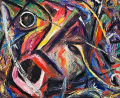 Grita e Chora para Africa (Shout and Cry for Africa) by Bazin João Batomene, 2000, oil on canvas, sold Dec 2025