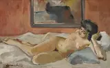 Maurice van Essche, Nude III, 1943, oil on board