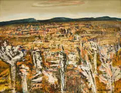 Hermann Niebuhr, Landscape with Mountains in the Distance, oil on board