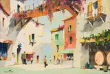 Cecil Rochfort D'Oyly-John, St. Tropez, French Riviera, oil on canvas