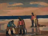 Maurice van Essche, Carrying the Day's Catch, oil on board