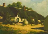 Edward Roworth, Old Cottage at Dawn, Cape, oil on board