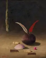 Simon Moroke Lekgetho, Still Life with Divination Objects, 1967, oil on board