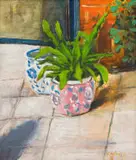 Colbert Mashile, Potted Plant, 1996, oil on canvas laid down on board
