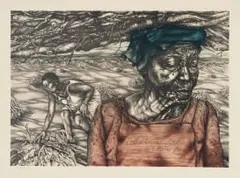 Erika Hibbert, Colheita Da Lenha Para u Ultimo Fogo (Firewood Harvest Before the Last Game), 1994, lithograph on paper