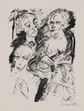 Irma Stern, From the Visionen (Visions) Portfolio: Four Prostitutes, 1920, stone lithograph on paper