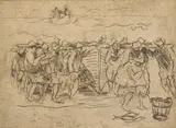 François Krige, Fishermen, etching on paper