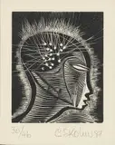 Cecil Skotnes, Untitled (Head in Profile), 1987, woodcut on paper