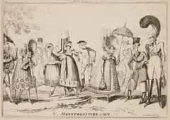 George Cruikshank, Dandies of 1817 & Monstrosities of 1818, etching on paper