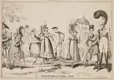 George Cruikshank, Dandies of 1817 & Monstrosities of 1818, etching on paper