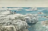 Estelle Marais, Rocky Shoreline, Lambert's Bay, 1983, watercolour on paper laid down on board