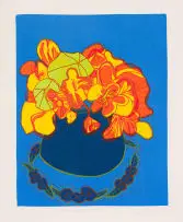 Bronwen Findlay, Nasturtiums, 1994, colour screenprint on paper