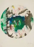 Don Fink, Circular Composition in Green and Pink, 1973, lithograph on paper