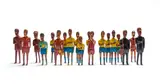 Brazilian Soccer Team, nineteen by Mashego Johannes Segogela, carved and painted wood, sold Dec 2025