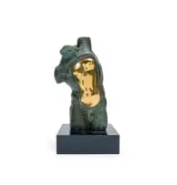 Lorenzo Quinn, Adam and Eve, bronze with a verdigris patina and gilding, on an acrylic base