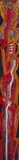 Cecil Skotnes, Abstract Figure, painted, carved and incised wood panel