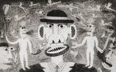 Norman Catherine, Speak No Evil, 1990, drypoint and aquatint on paper
