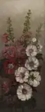 Henry John Dykman, Hollyhocks, oil on board