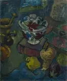Gregoire Boonzaier, Still Life with Fruit and a Covered Bowl, oil on canvas laid down on board