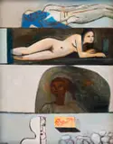 Simon Stone, One Quarter with Nude, oil on wood panel