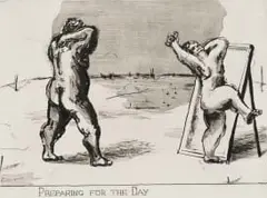 William Kentridge, Preparing for the Day, from the Little Morals series, 1991, aquatint, drypoint, engraving and etching on paper