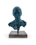 Lionel Smit, Process Series #1, 2012, bronze with blue patina, on steel base