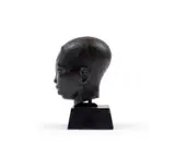 Willem de Sanderes Hendrikz, Khoisan Head, bronze with a black patina, on a wooden base