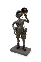 Toy Soldier by Willie Bester, galvanised metal and spray paint, sold Sep 2025