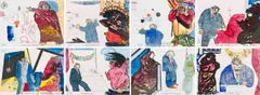 Robert Hodgins, Little Morals: Silent Movie, eight, 1990, hand-coloured etching on paper