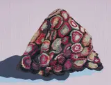 Tamlin Blake, The Comfort of Untruths (I), 2020, Newspaper tapestry and fabric on board