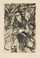 Panic in the City by William Kentridge, 1986, drypoint etching on Arches paper, sold Sep 2025