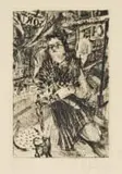 William Kentridge, Panic in the City, 1986, drypoint etching on Arches paper