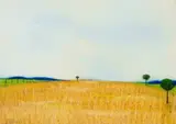 Wheatfield by Pieter van der Westhuizen, 1988, pastel on paper, sold Sep 2025