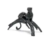 Dylan Lewis, Lying Leopard, Maquette (S328), bronze with a black patina