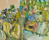 Irma Stern, Bustling Street Scene, 1945, gouache on card