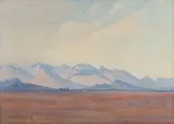 Jacobus Hendrik Pierneef, A Mountainous Landscape, oil on board