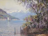 Hugo Naude, Lake Como, oil on canvas