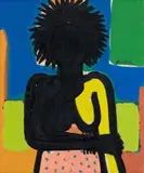 Walter Battiss, A Silhouette Figure, oil on canvas