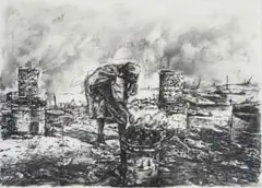 A Va endlela hina Vutomi byo antswa 2 (They Were Striving for us a Better Life 2) by Phillemon Hlungwani, 2009, charcoal on paper, sold Sep 2025