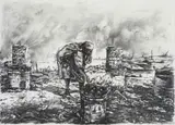 Phillemon Hlungwani, A Va endlela hina Vutomi byo antswa 2 (They Were Striving for us a Better Life 2), 2009, charcoal on paper