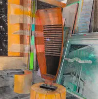 Karel Nel, Dish, pastel, metallic dust and dry pigment on bonded fibre fabric laid down on board