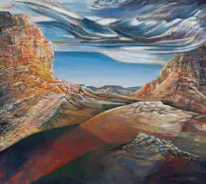 Erik Laubscher, Storm Clouds over Klein Karoo, 1998, oil on board