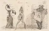 William Kentridge, Untitled (Man Reading and Anthropomorphic Figures), 2001, charcoal on found paper